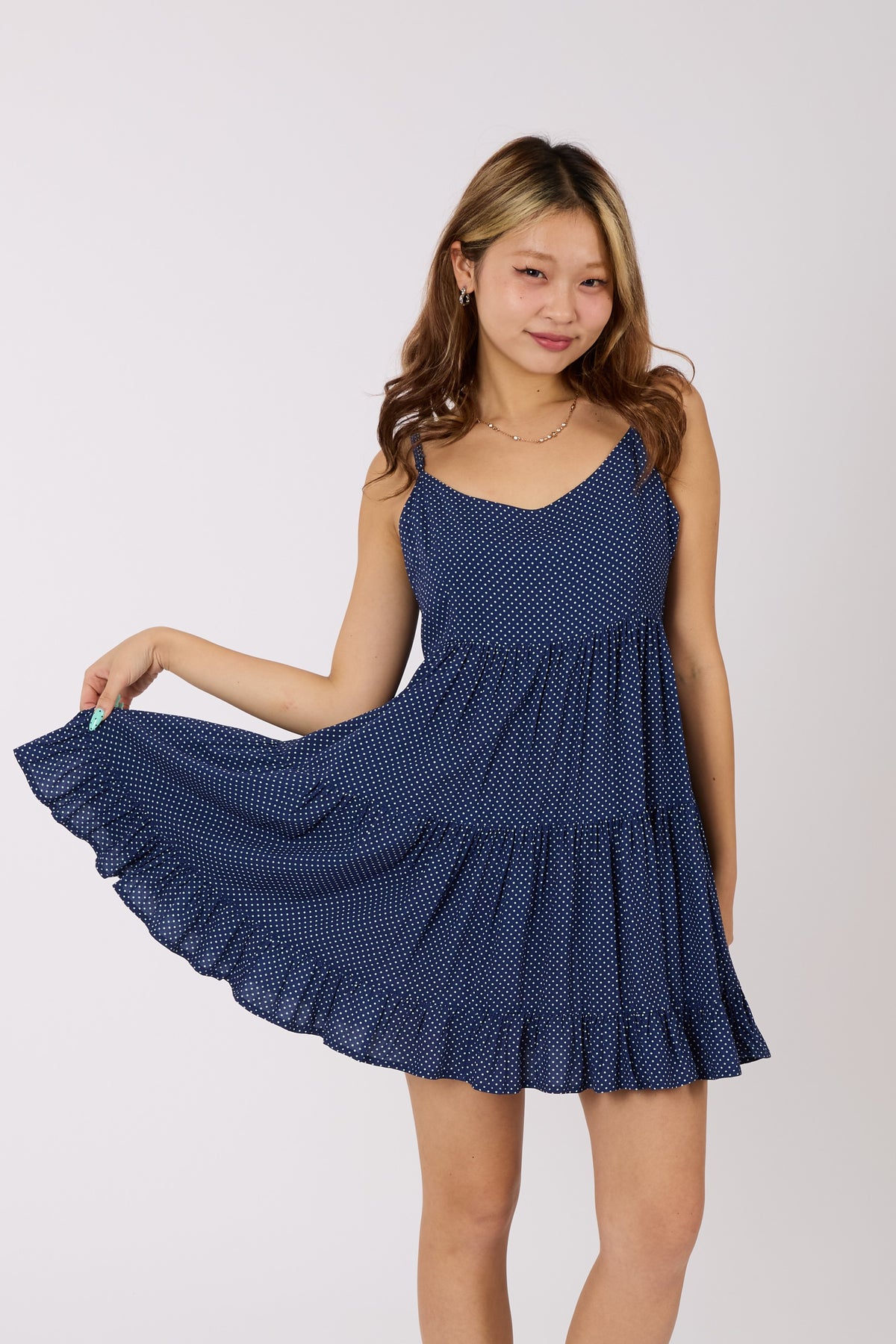 Polka Dot Flared Cami Dress