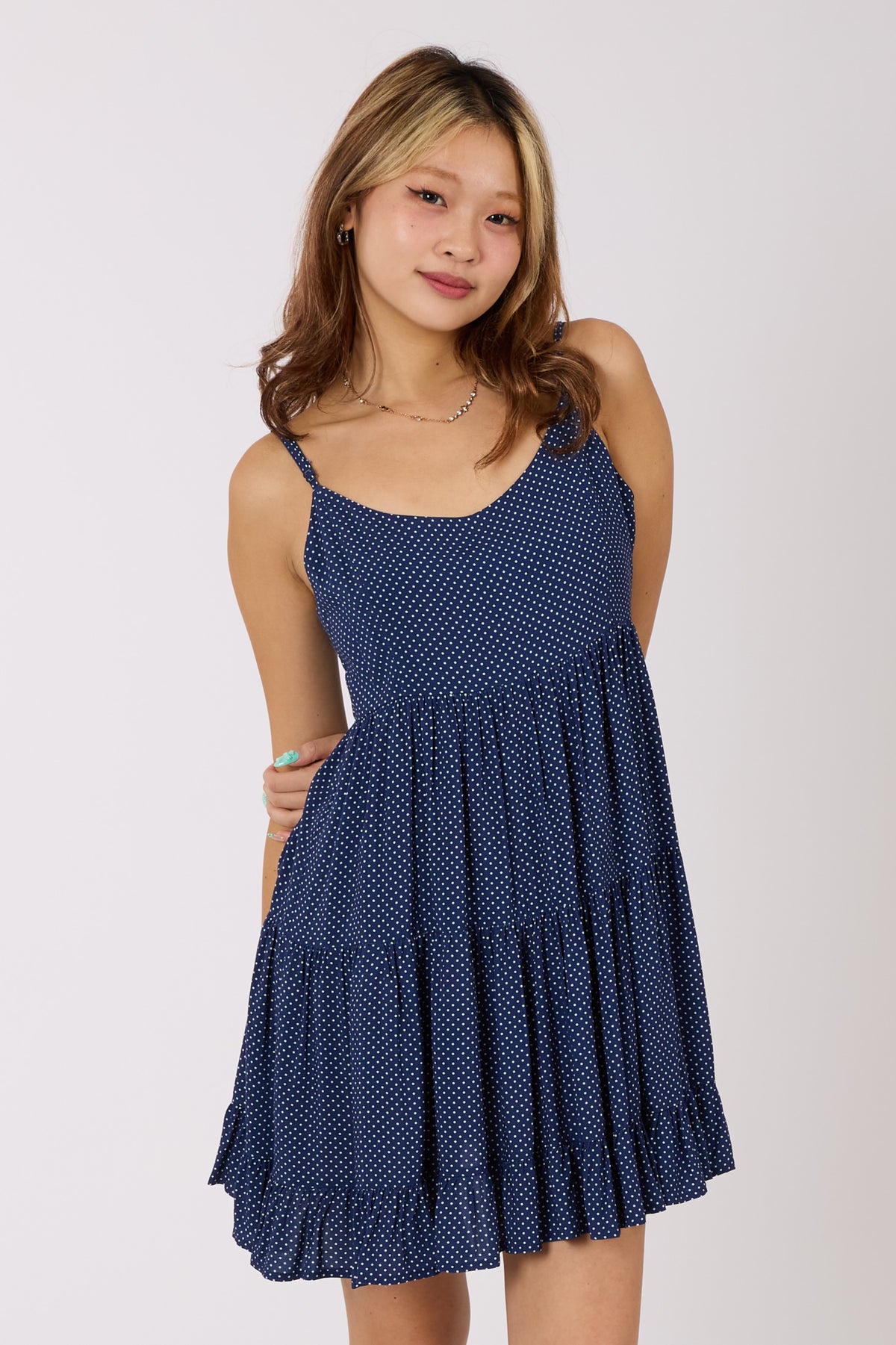 Polka Dot Flared Cami Dress