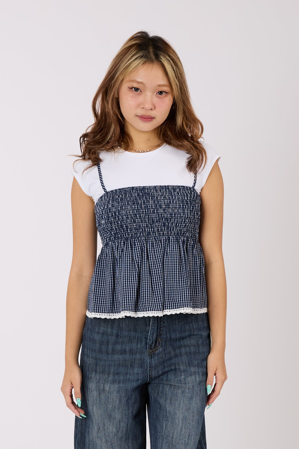 Checked Cami Top
