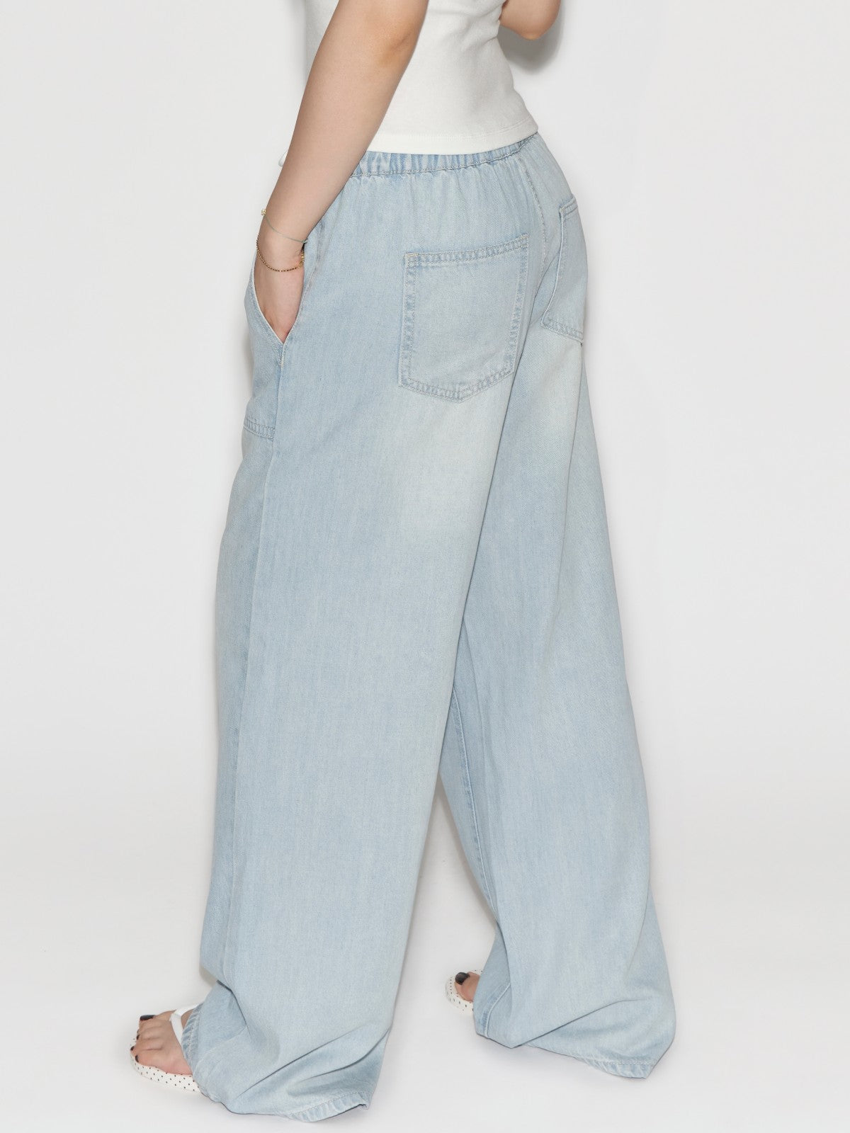 Drawstring Denim Pants