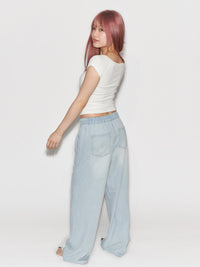 Drawstring Denim Pants