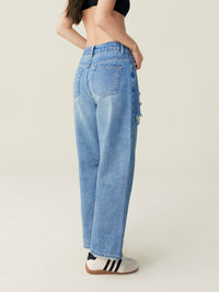 Ripped Barrel Jeans