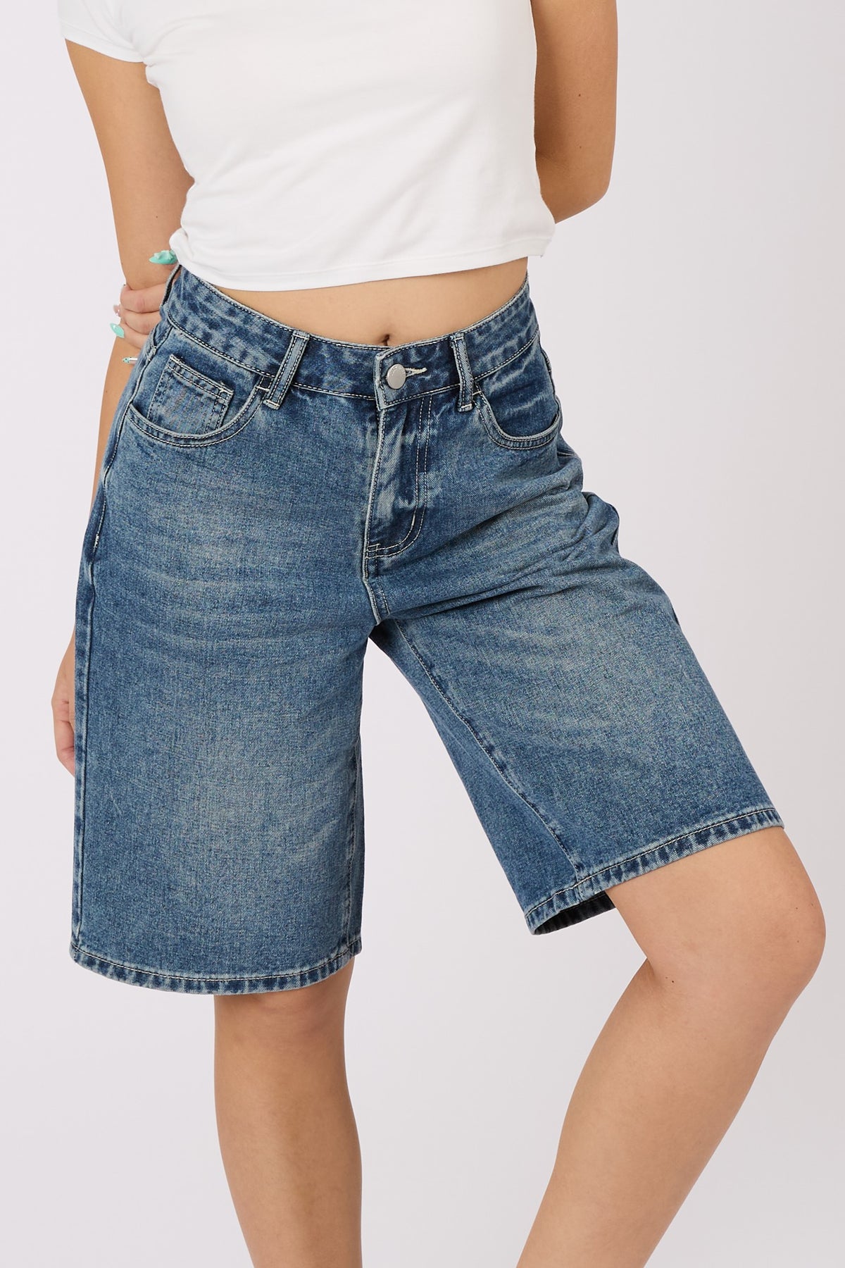 Denim Bermuda Shorts