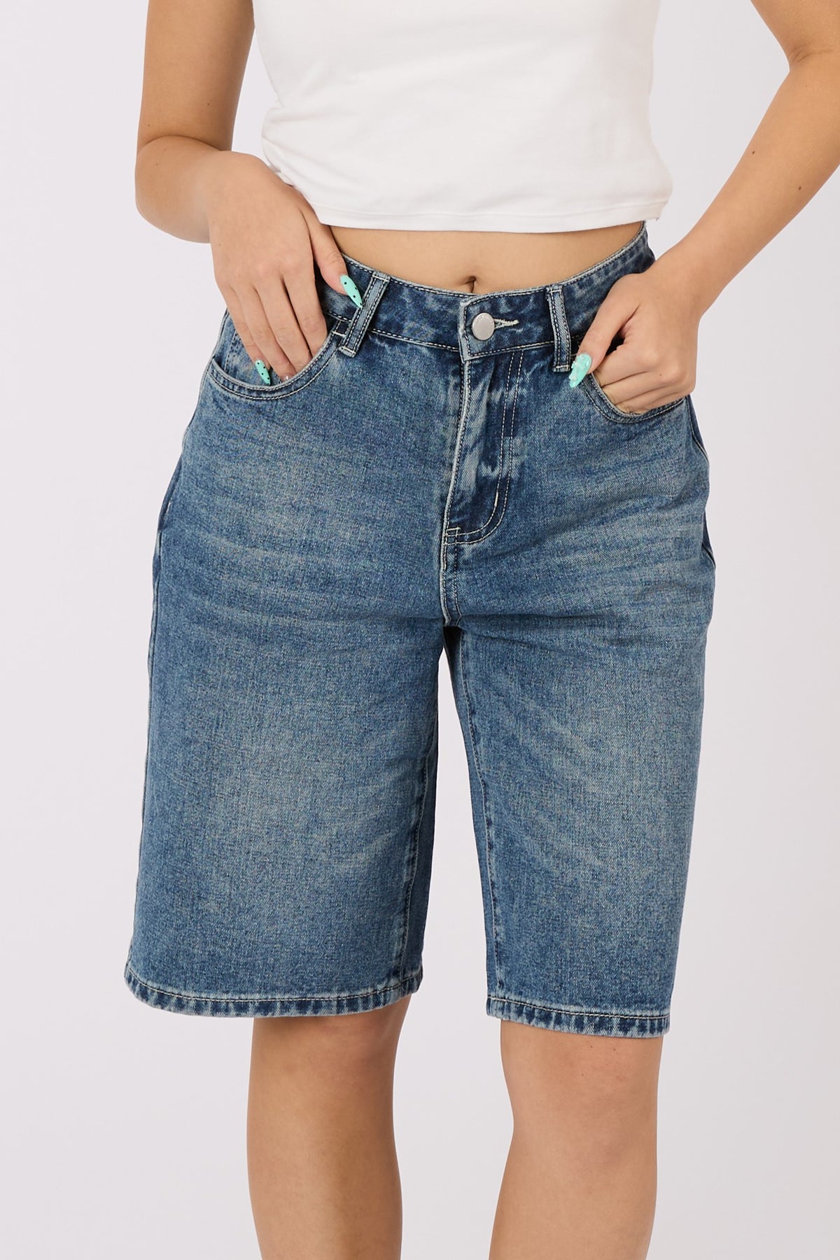 Denim Bermuda Shorts