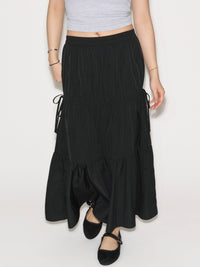 Side Tie Midi Skirt