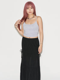 Side Tie Midi Skirt