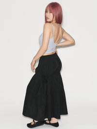 Side Tie Midi Skirt