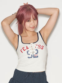 Front Lace Up Tank Top