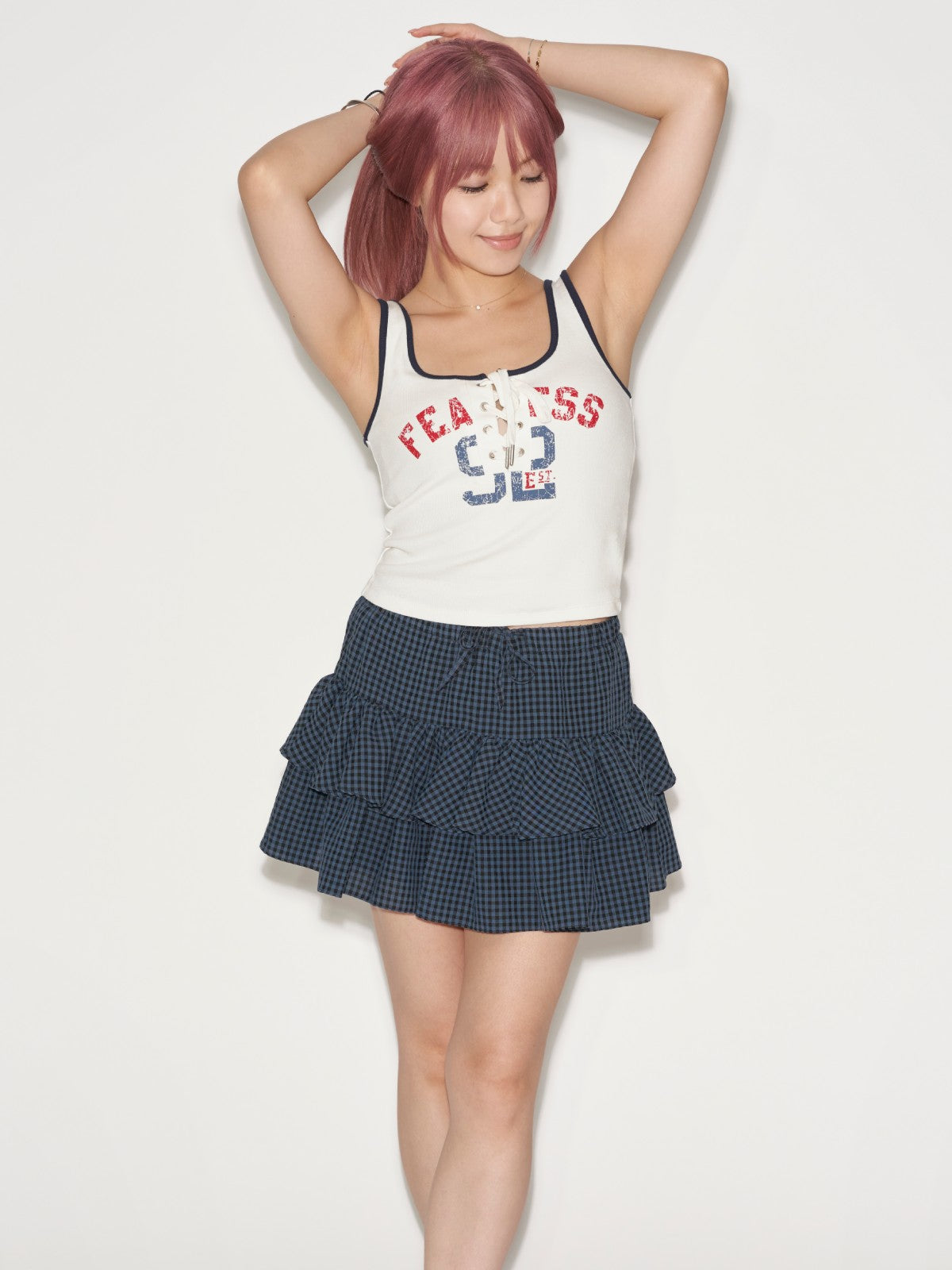 Front Lace Up Tank Top