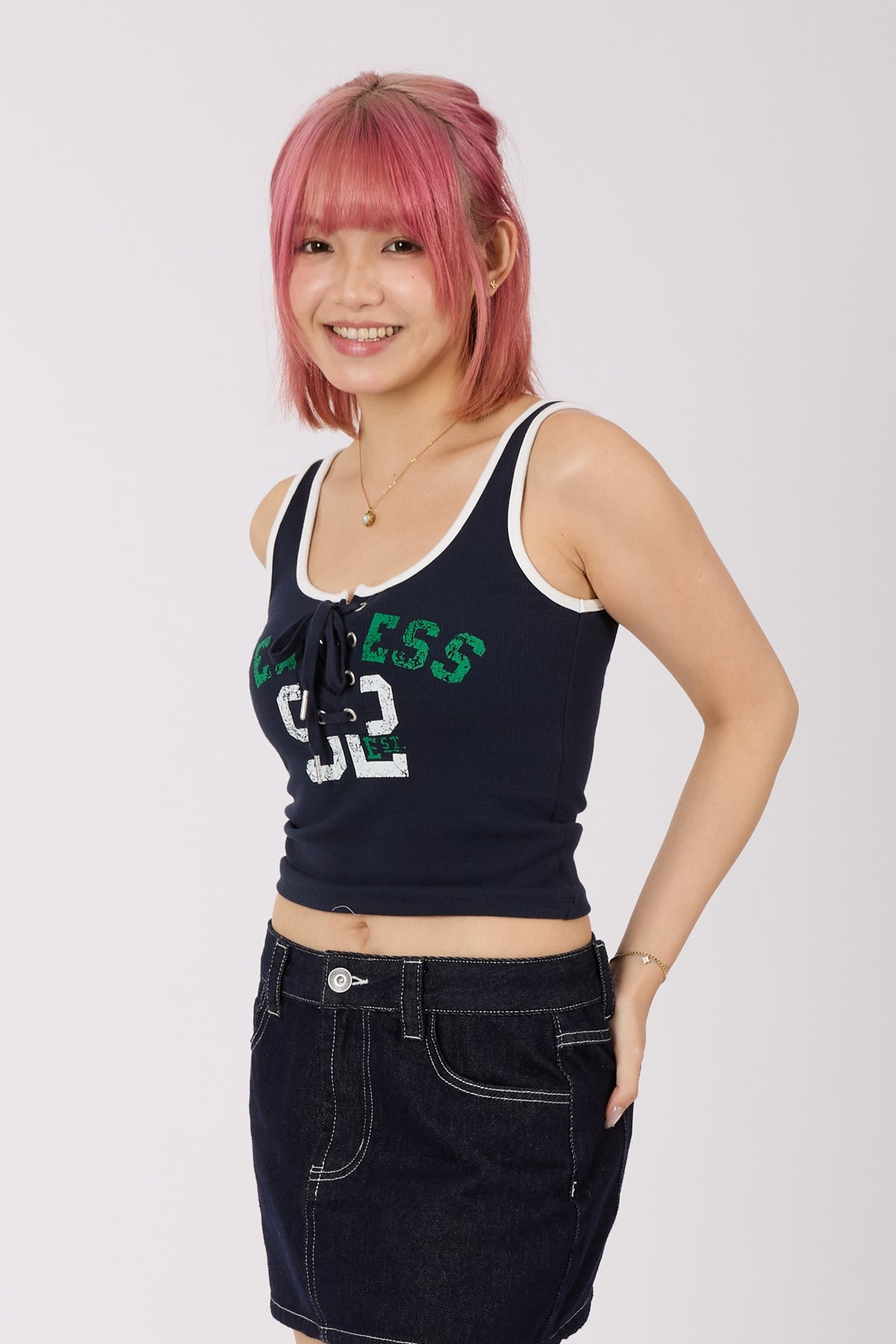 Front Lace Up Tank Top
