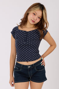 Polka Dot Raglan Tee