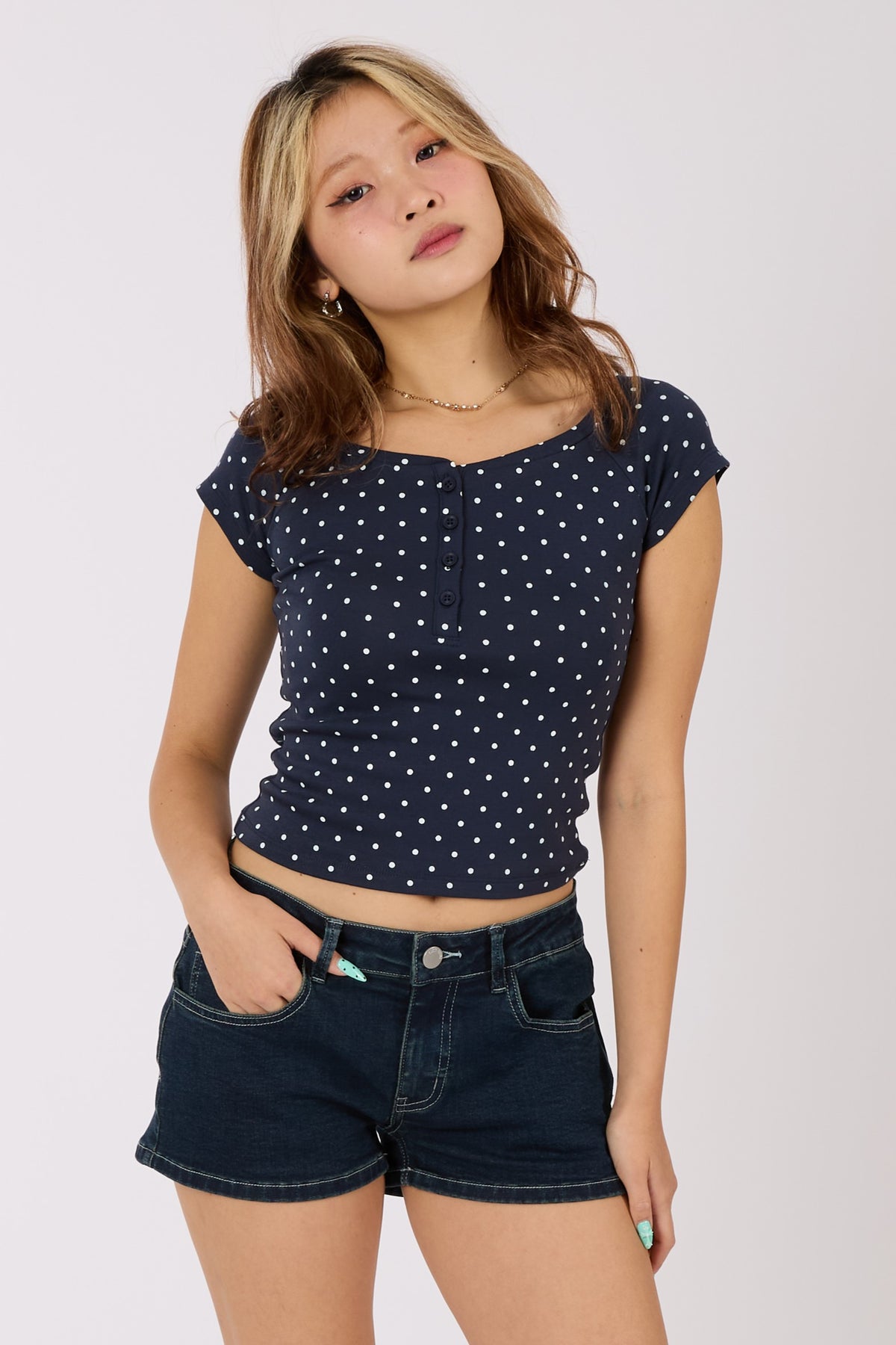Polka Dot Raglan Tee