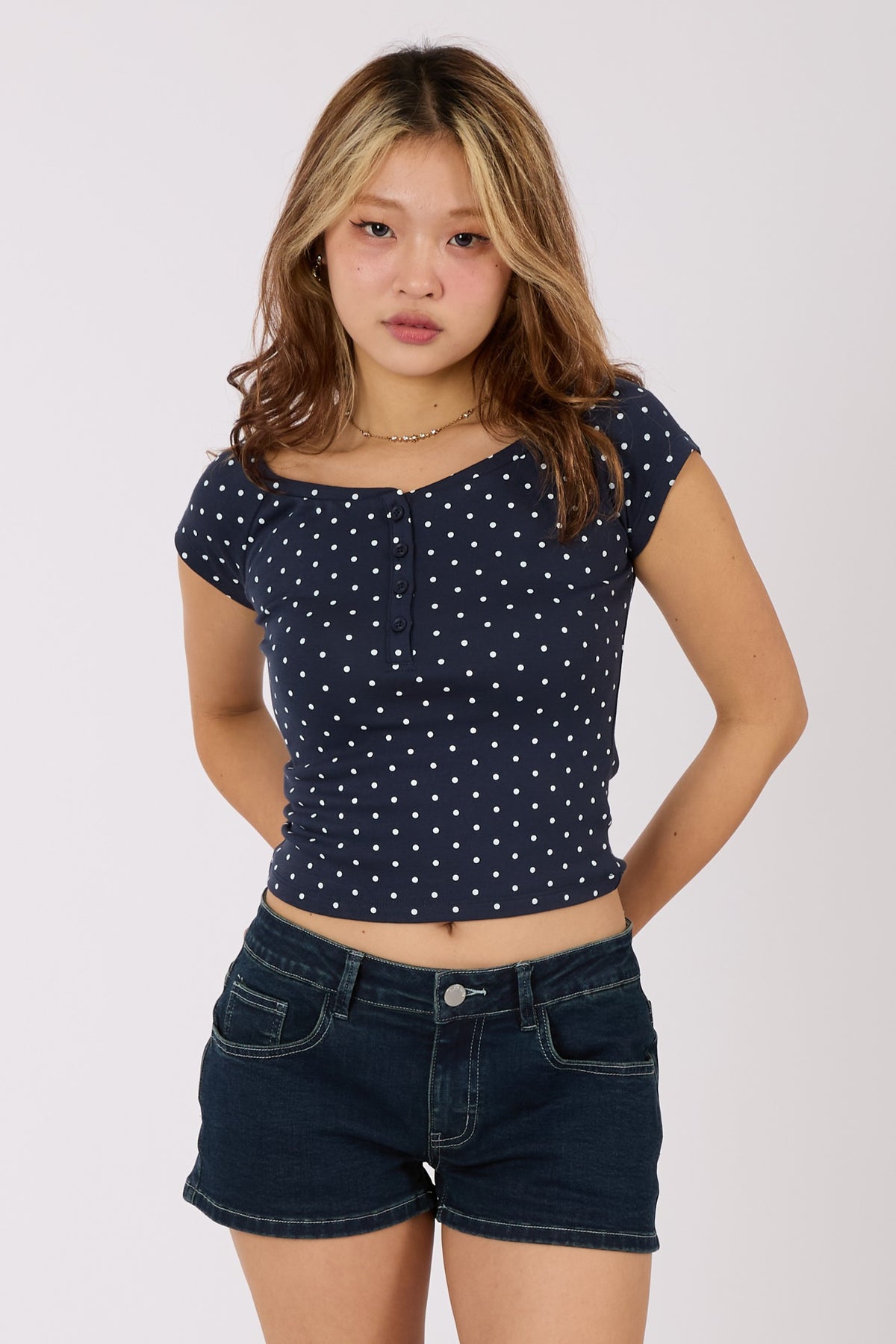 Polka Dot Raglan Tee