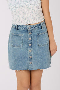 Button Denim Skirt