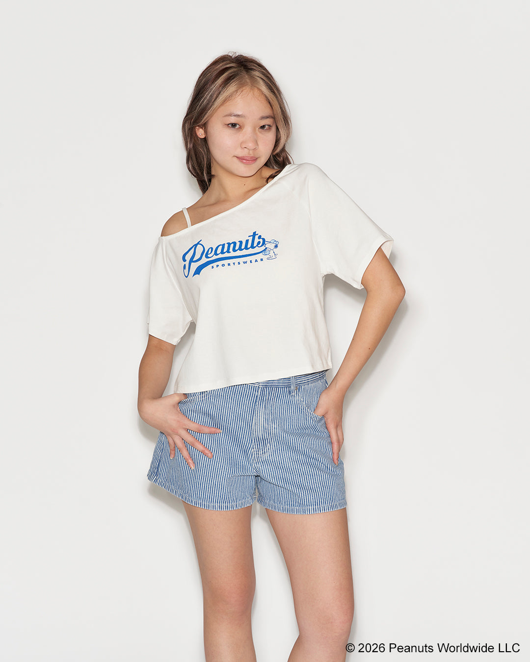 Striped Denim Bermuda Shorts