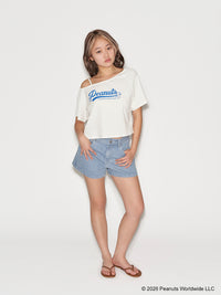Striped Denim Bermuda Shorts