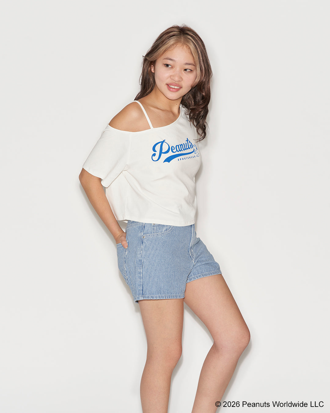 Striped Denim Bermuda Shorts