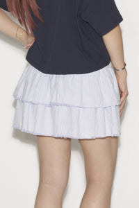 Striped Tiered Mini Skirt