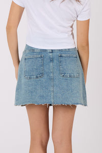 Button Denim Skirt