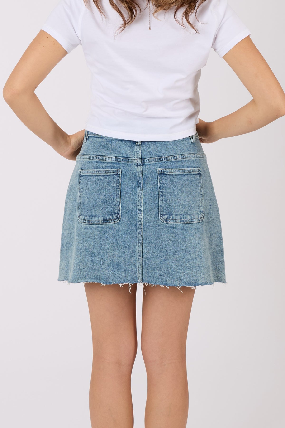 Button Denim Skirt