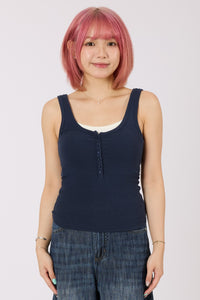 2-in-1 Henley Tank Top
