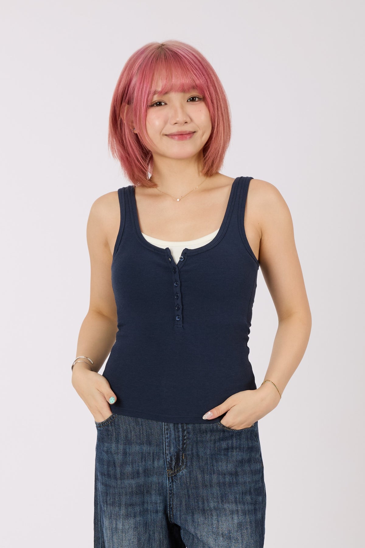 2-in-1 Henley Tank Top