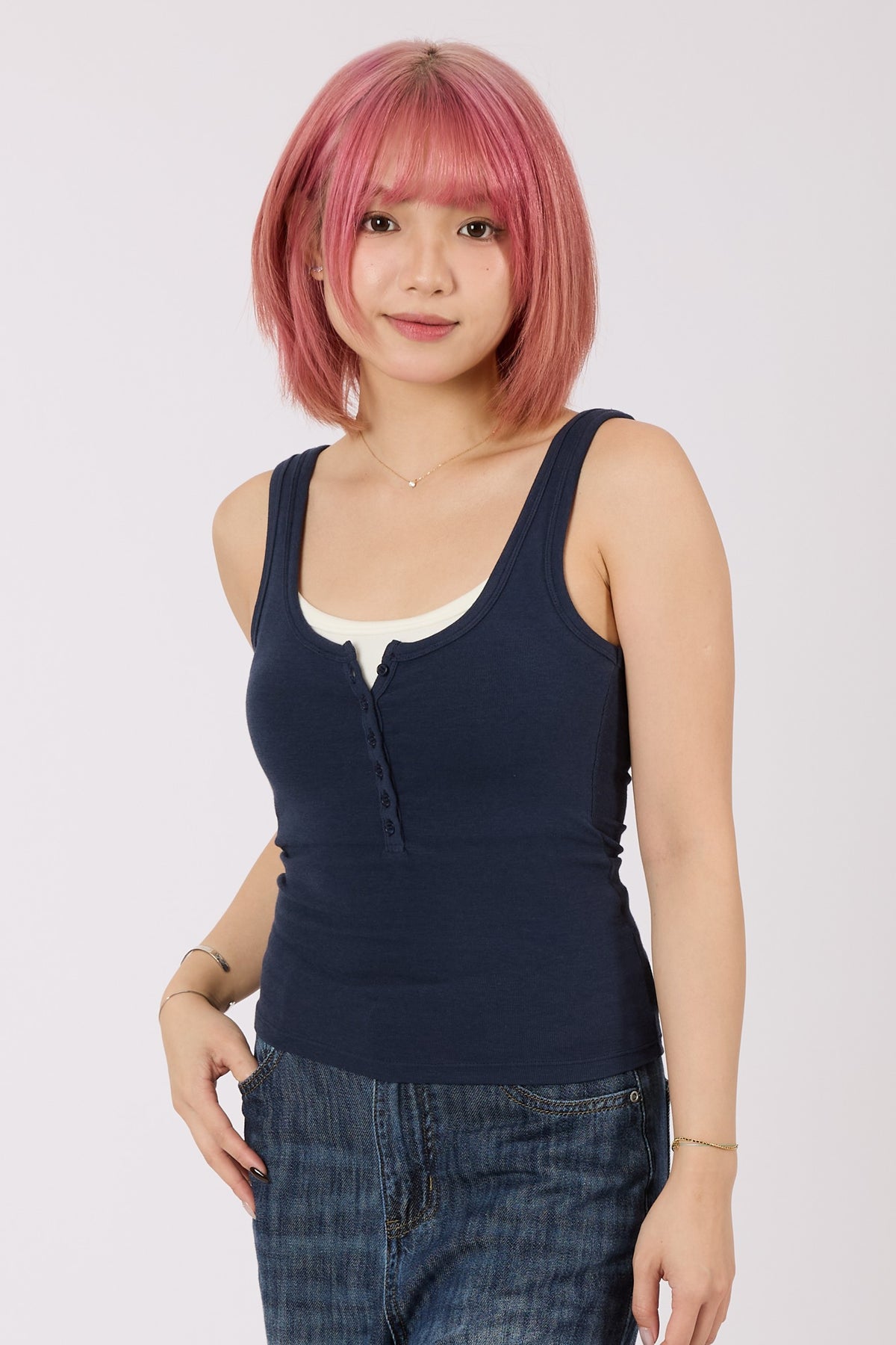 2-in-1 Henley Tank Top