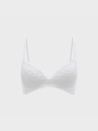 VINIFRED, Wireless Lace Triangle Bra - 8f6-offwhite