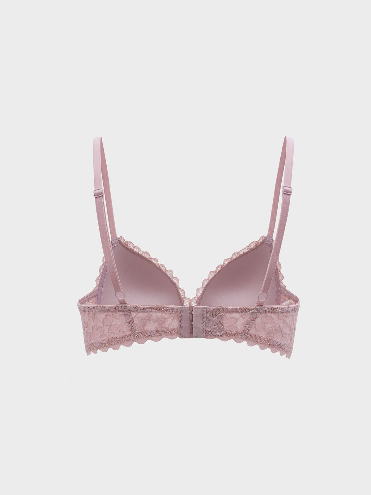 VINIFRED, Wireless Lace Triangle Bra - 8f6-palemauve
