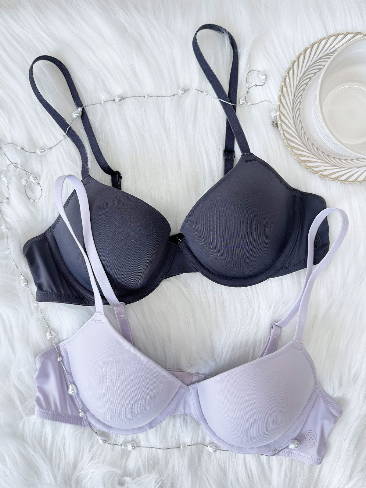 CHLORIS, Seamless Light Pad Demi Bra - 8f6-lavenderblue