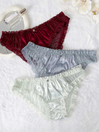 LESLEY SOLID, Satin Bikini Brief - 8f6-sproutgreen