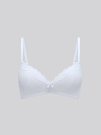 JENNIS, Wireless Lace Light Pad Bra - 8S6-OffWhite