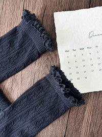 Plain Over-The-Knee Socks - 8S6-Black