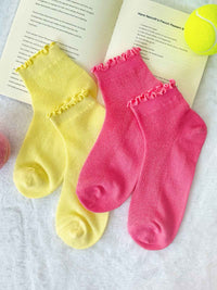 SAKURA FRILLY, Frill Short Socks - 8S6-Bubblegum