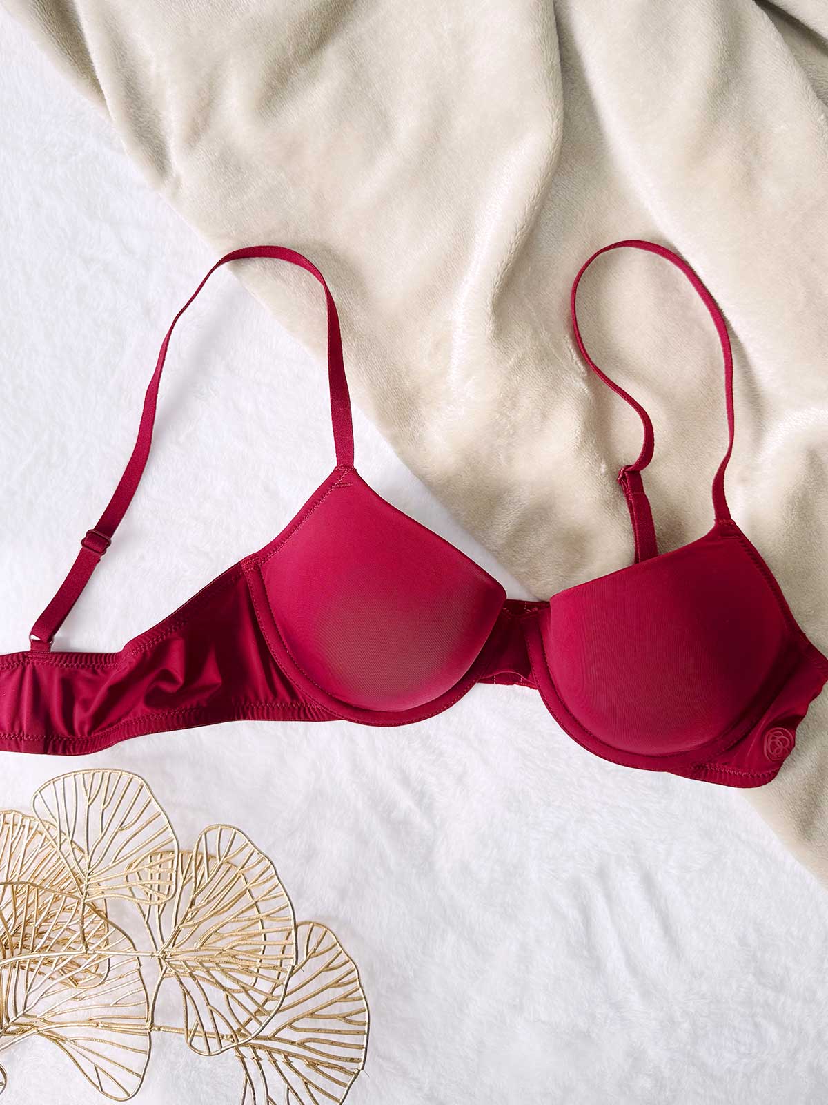 CHLORIS, Seamless Light Pad Demi Bra - 8S6-Rhubarb