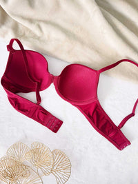 CHLORIS, Seamless Light Pad Demi Bra - 8S6-Rhubarb
