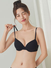 CHLORIS, Seamless Light Pad Demi Bra - 8f6-black