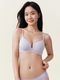 JACEY, Wireless Medium Pad Triangle Bra - 8f6-pastelwisteria