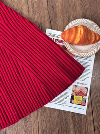 EMERSON, Short Sleeve Ribbed Knit Dress - 8S6-ChineseRed