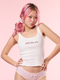 ANISSA, Cotton Rib Cami Top - 8f6-offwhite