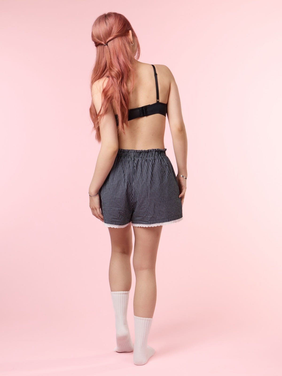 ZOELLA, Checked Flared Shorts - 8f6-inkling
