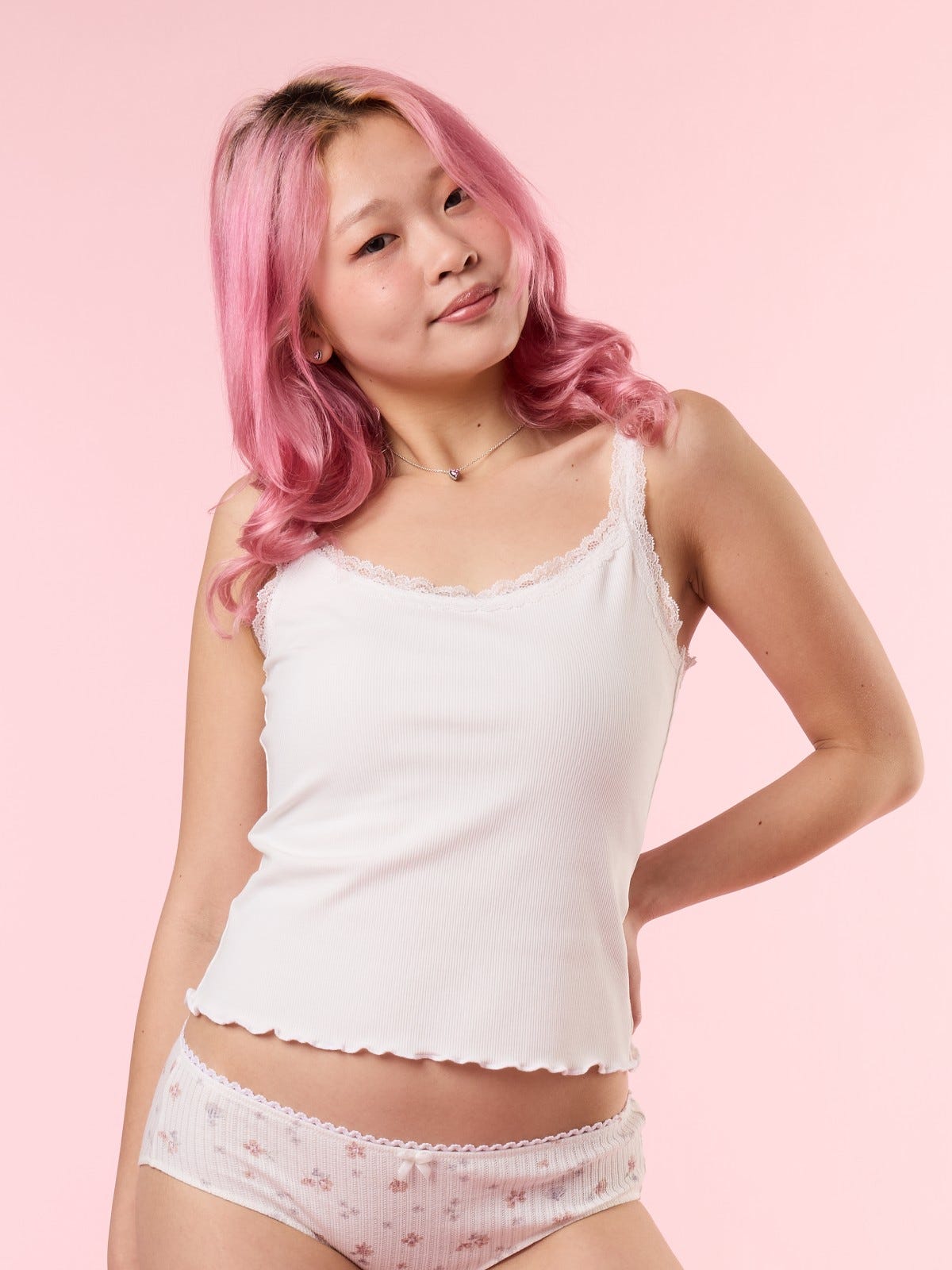 KAYA, Cotton Rib Cami Top - 8S6-OffWhite