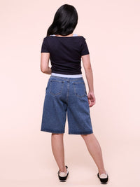 LETTY, Denim Bermuda Shorts - 8f6-bluedenim