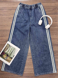 MICHELLE, Wide Leg Denim Pants - 8S6-BlueDenim