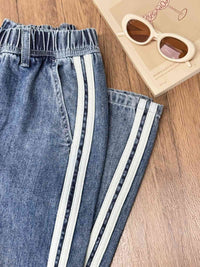 MICHELLE, Wide Leg Denim Pants - 8S6-BlueDenim