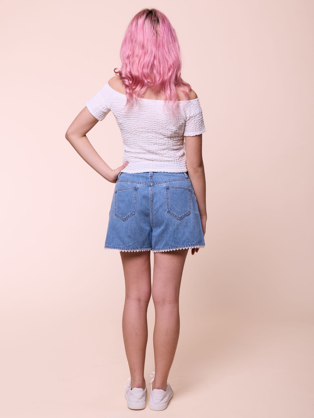 SERENA, Denim Shorts - 8f6-lt.denimblue
