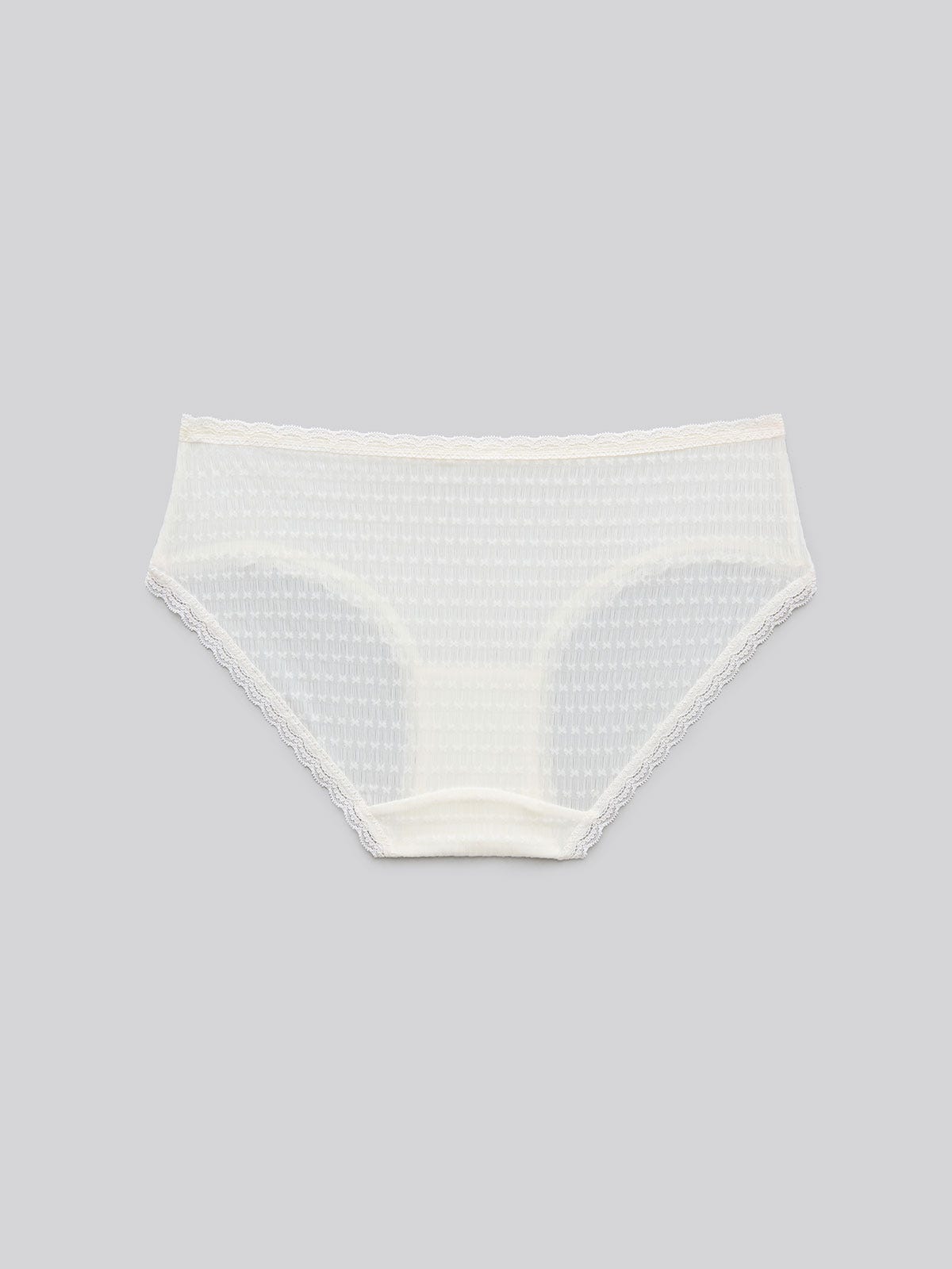 JENNA P SOLID, Texture Lace Hipster Panty - 8f6-offwhite