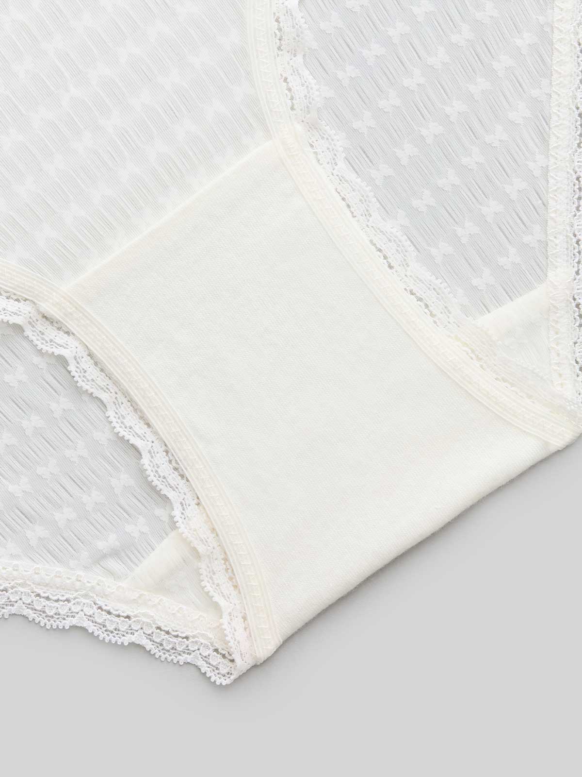 JENNA P SOLID, Texture Lace Hipster Panty - 8S6-OffWhite
