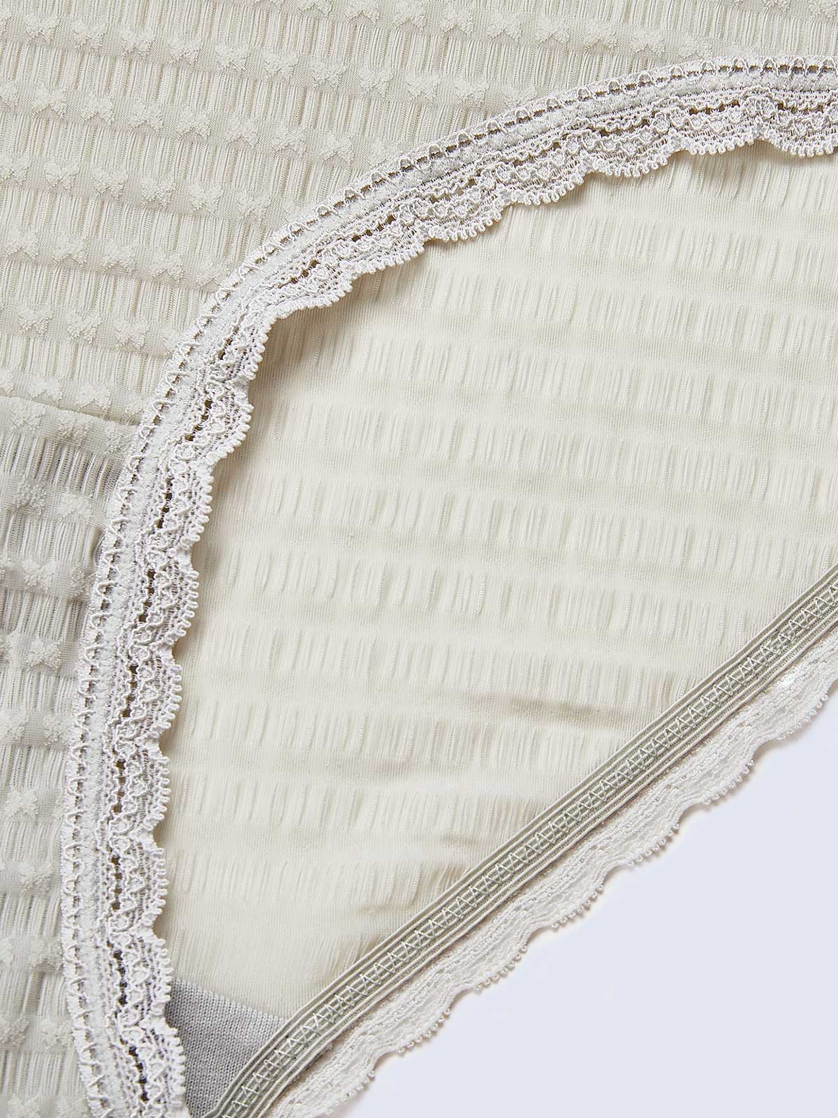 JENNA P SOLID, Texture Lace Hipster Panty - 8S6-Metal