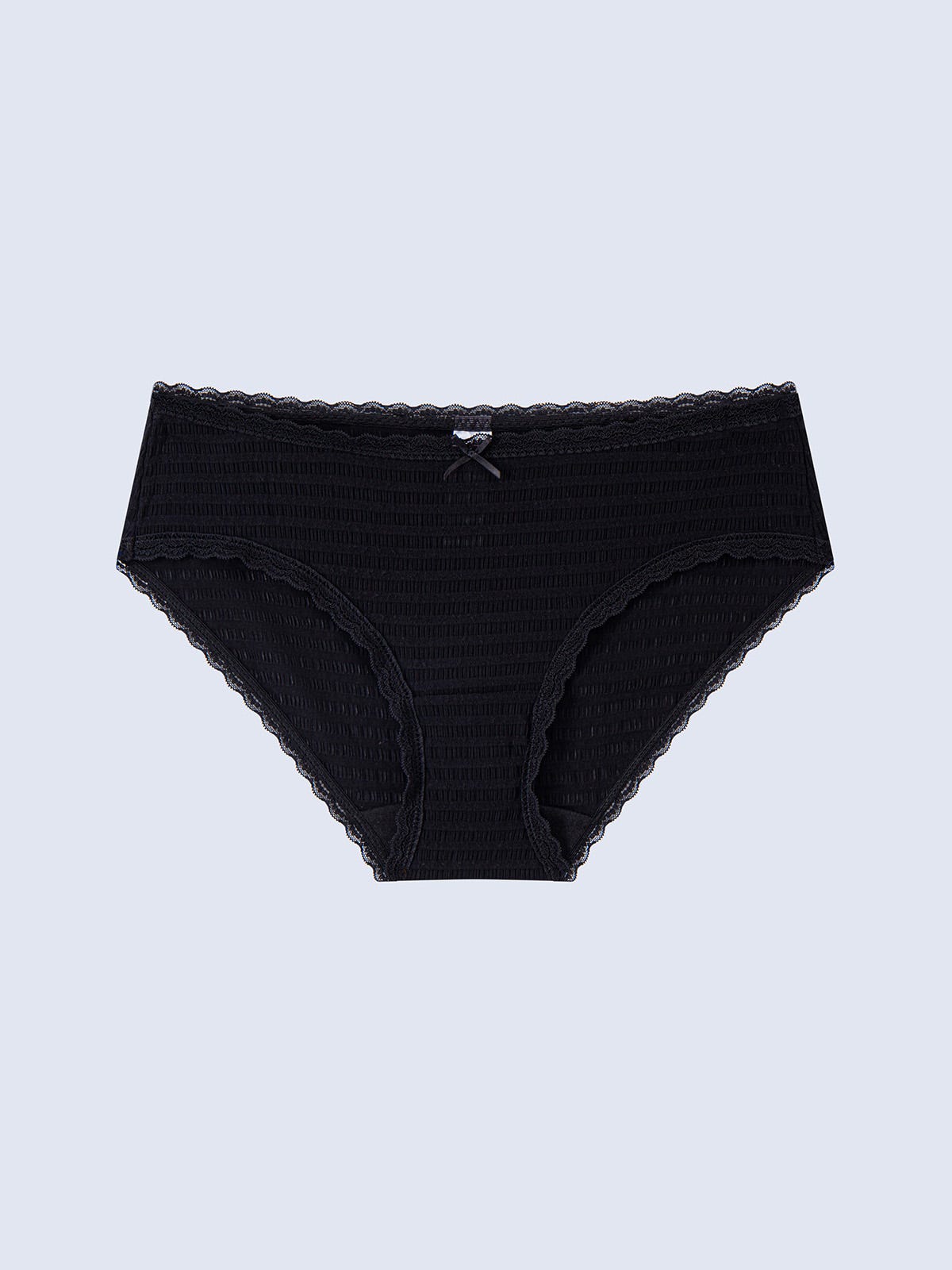 JENNA P SOLID, Texture Lace Hipster Panty - 8f6-black
